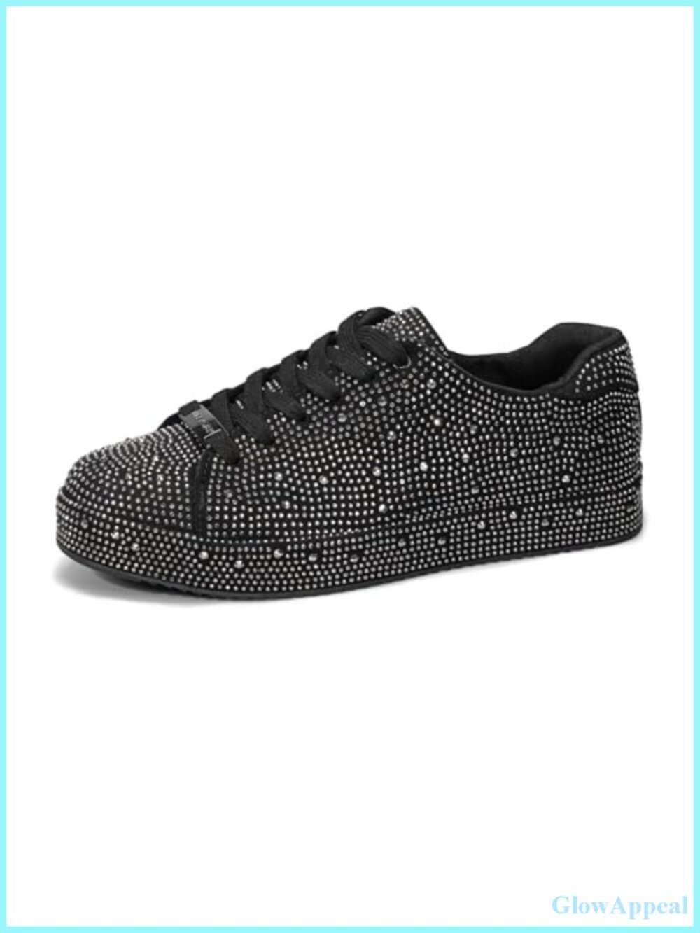 Rhinestone Platform Sneakers Lace-Up Casual Wedding Fashion Shoes
